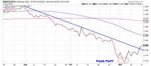 HUI-Gold-Ratio mit Paniktief am 05.11.2014